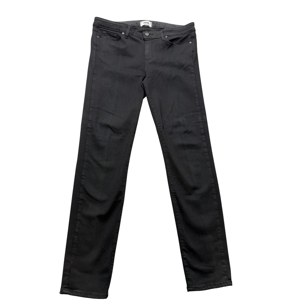 Paige Jeans Womens 32x29.5 Black Shadow Skyline Skinny Stretch Made In USA